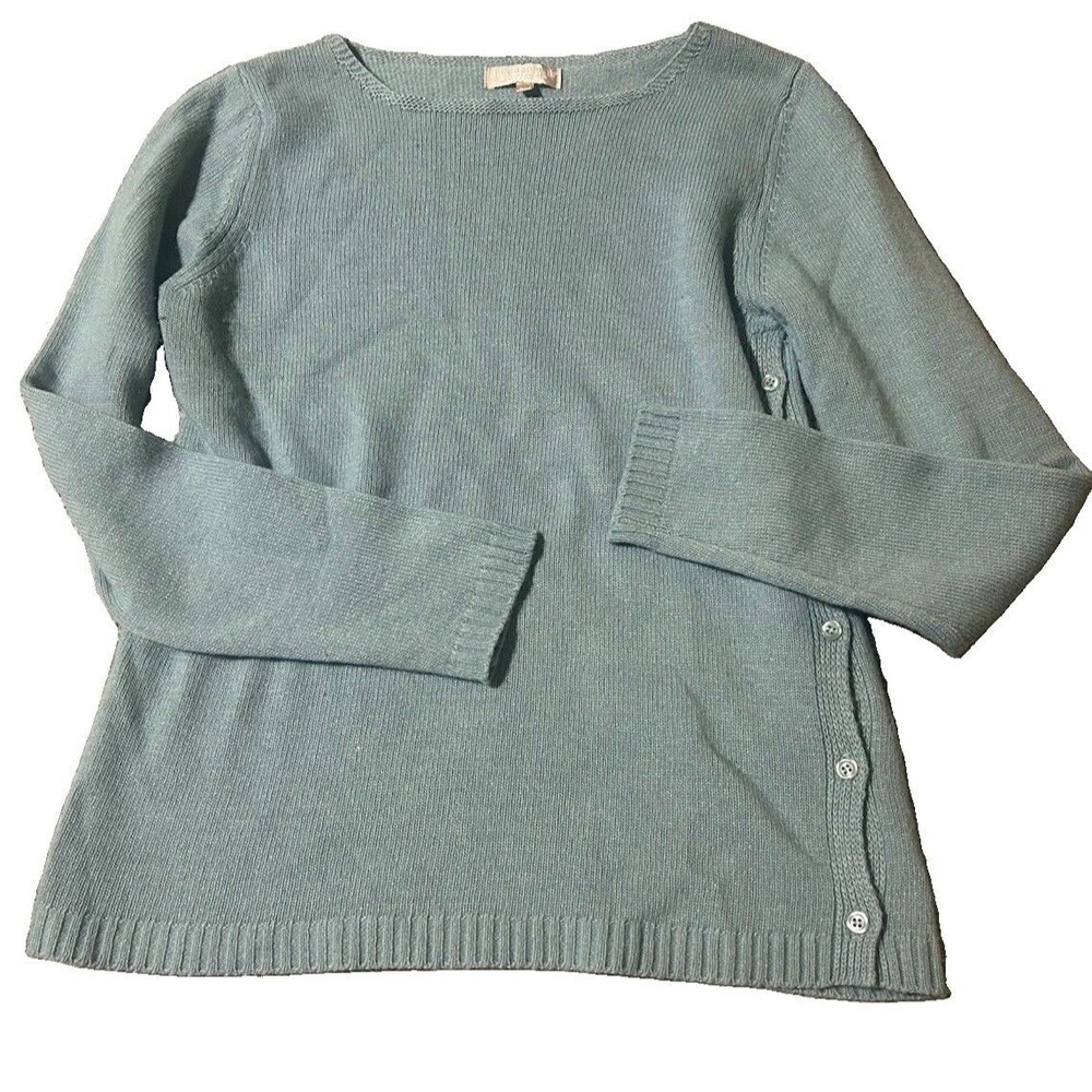 Bendetta B Italy Light Blue Green Sweater Wool Cashmere Blend Women’s M Buttons